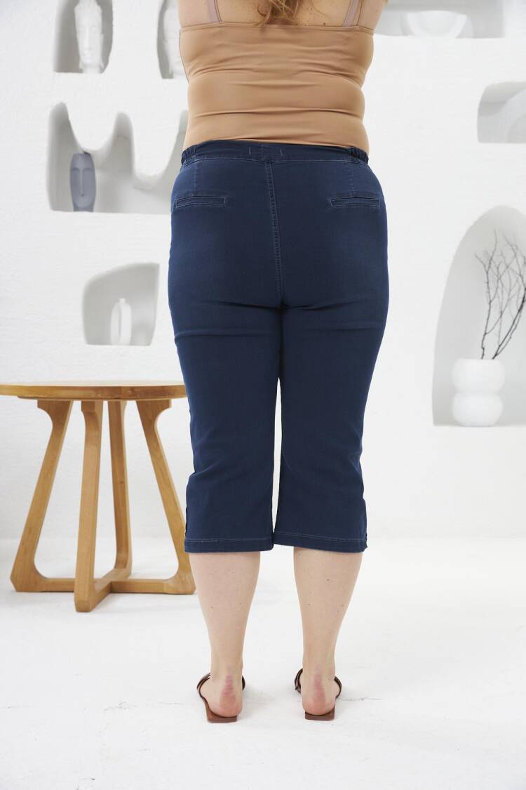 NavyDenim Shorts Casual Plus Size Bermuda