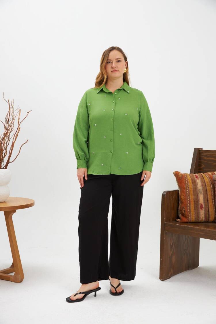 Plus Size Polo Neck Shirt