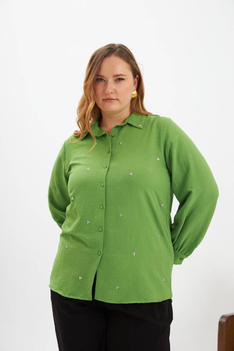 Plus Size Polo Neck Shirt