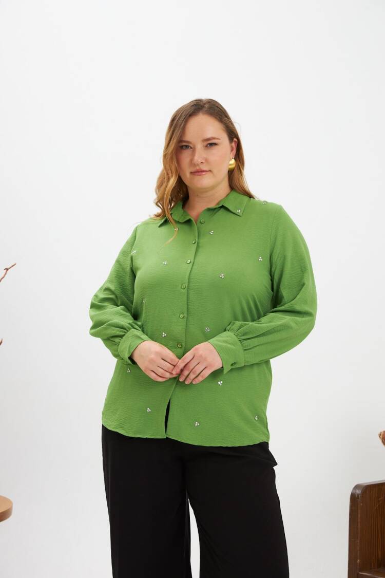 Plus Size Polo Neck Shirt
