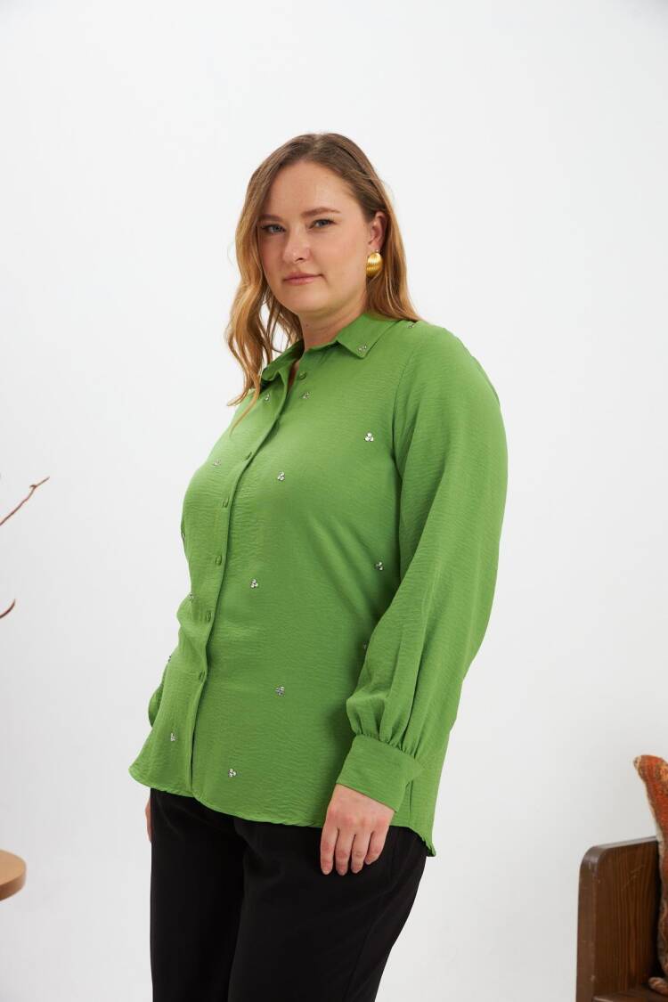 Plus Size Polo Neck Shirt