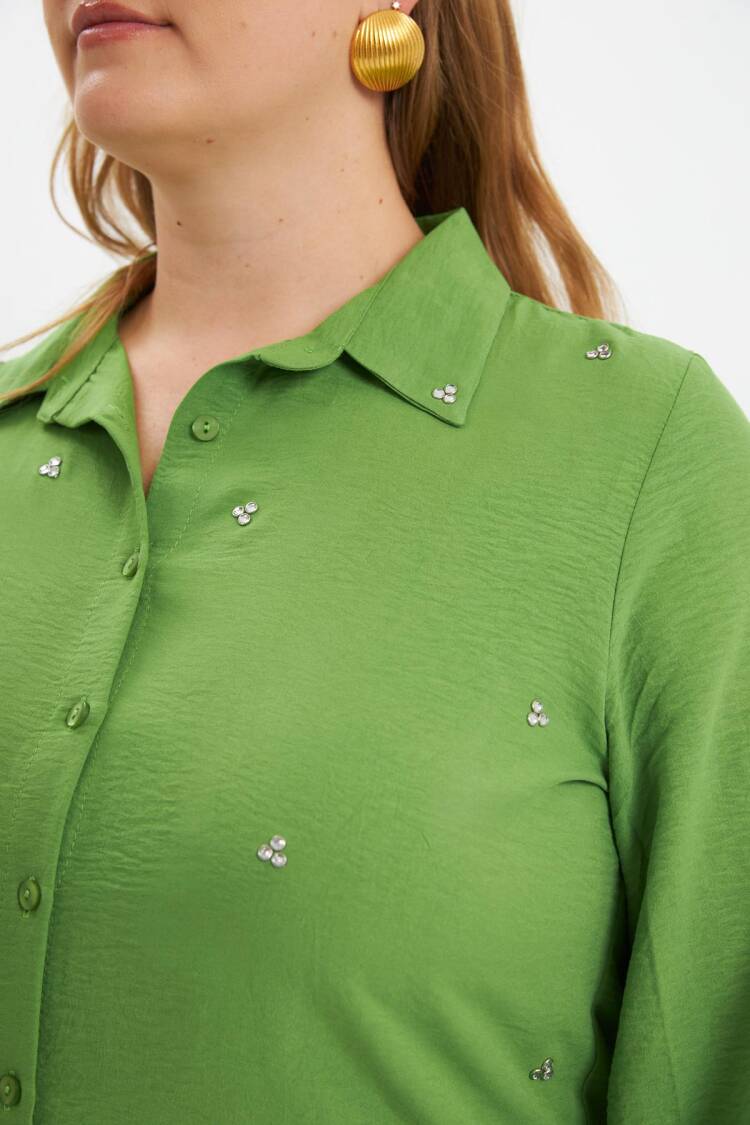 Plus Size Polo Neck Shirt