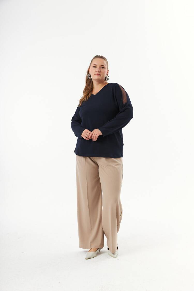 Plus Size Elegant V-Neck Blouse