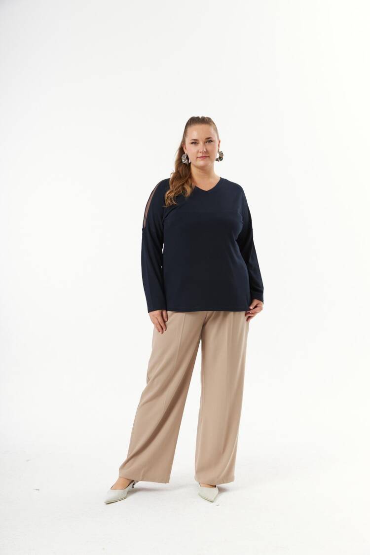 Plus Size Elegant V-Neck Blouse