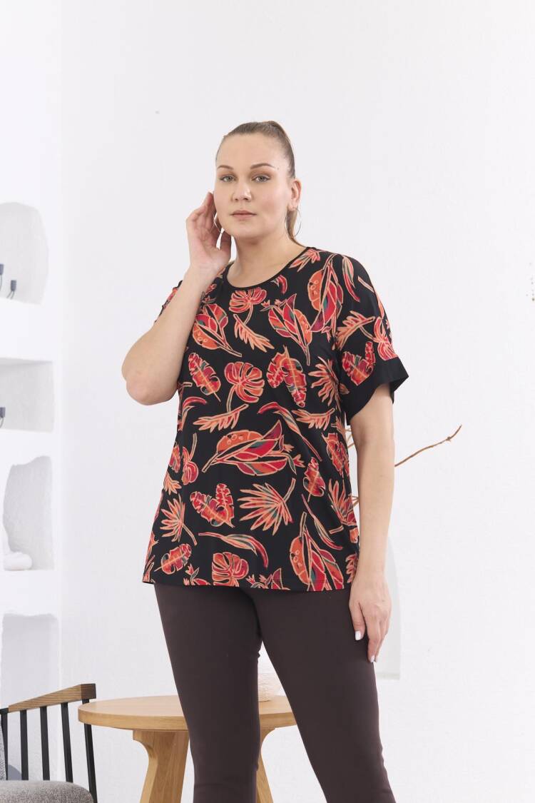 Plus Size Casual Floral Tshirt