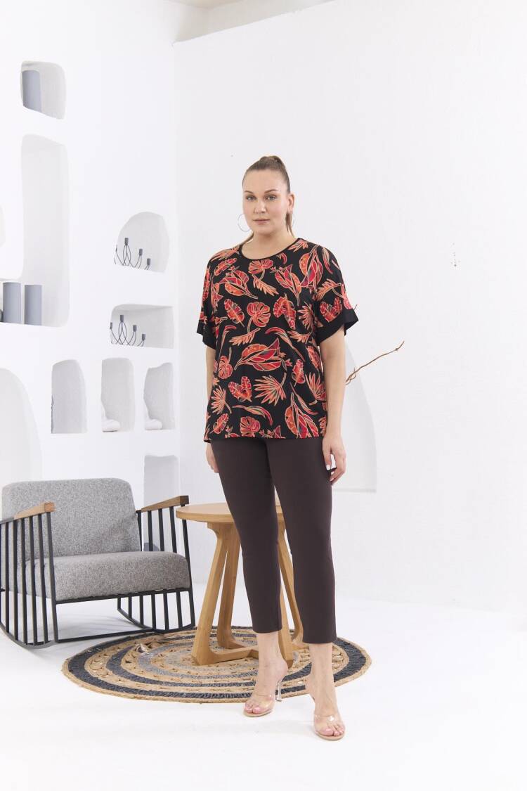 Plus Size Casual Floral Tshirt