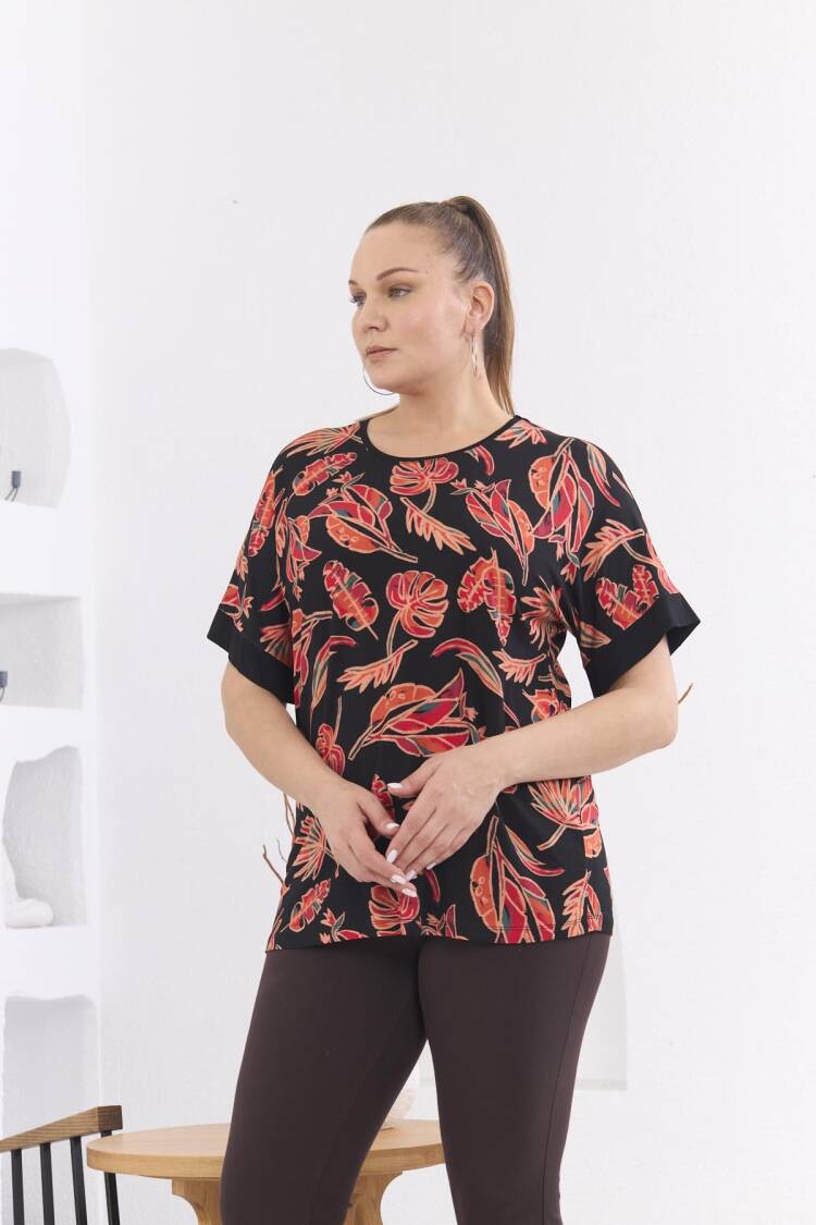 Plus Size Casual Floral Tshirt