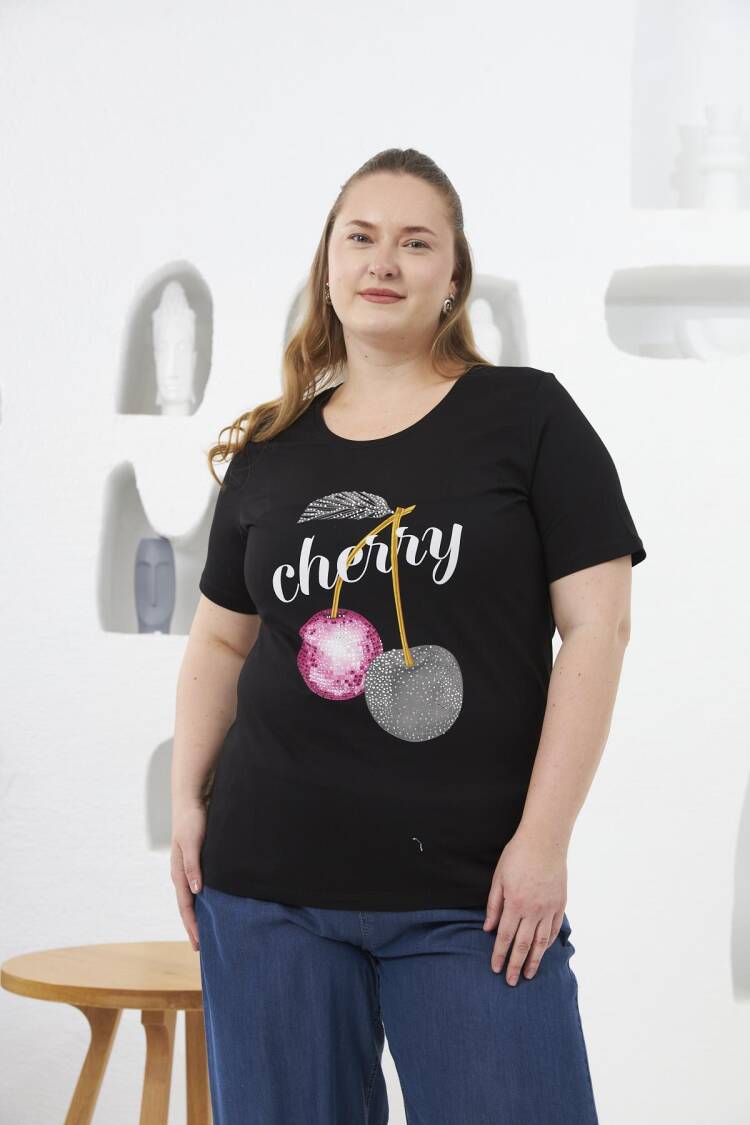 Plus Size Casual Tshirt With Letter Print