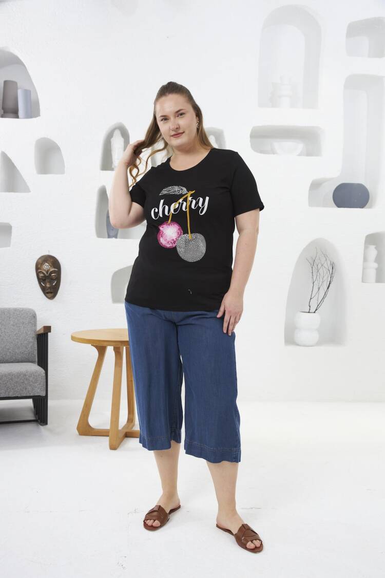 Plus Size Casual Tshirt With Letter Print