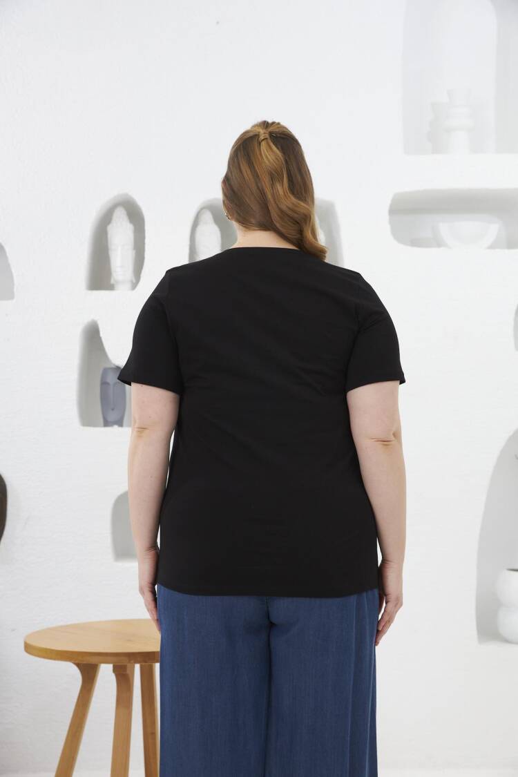 Plus Size Casual Tshirt With Letter Print