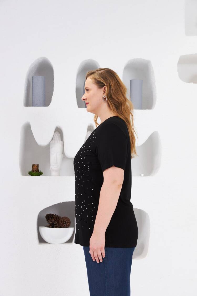 Plus Size Glam Tshirt With Sequined Detail