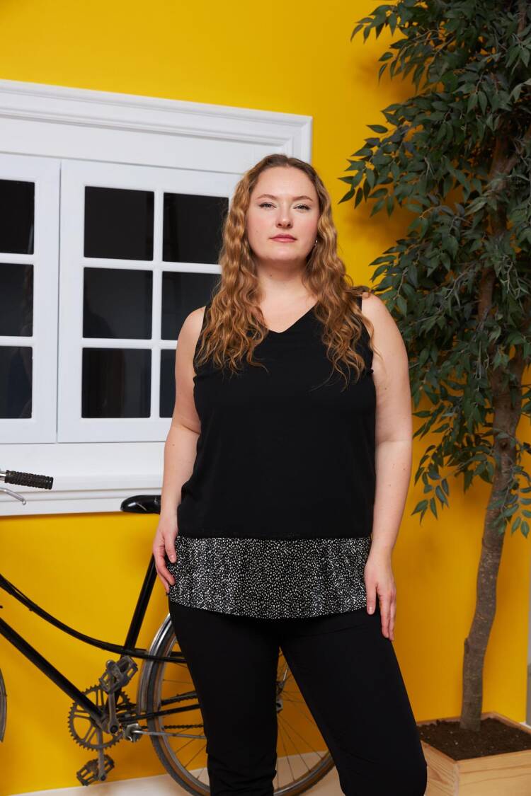 Plus Size Sleeveless V-Neck Blouse