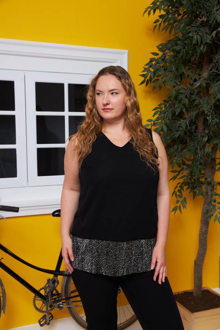 Plus Size Sleeveless V-Neck Blouse