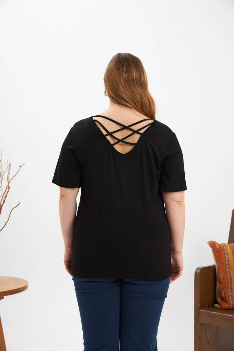 Glam Casual Plus Size Tshirt V-Neck