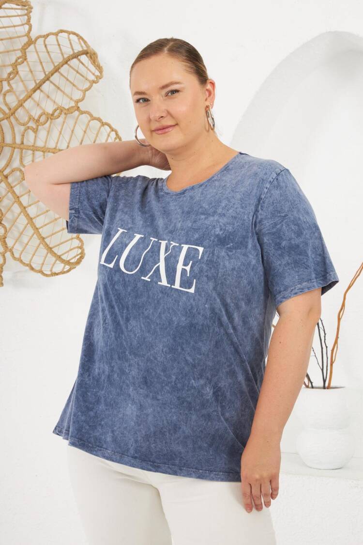 Casual Plus Size Tshirt With Letter Print