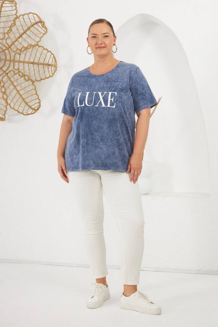 Casual Plus Size Tshirt With Letter Print