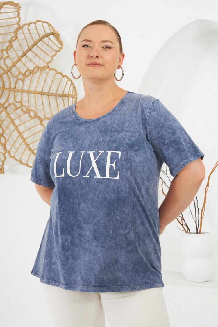 Casual Plus Size Tshirt With Letter Print