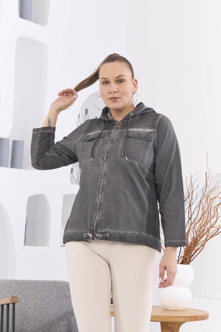 Grey Windbreaker Jacket