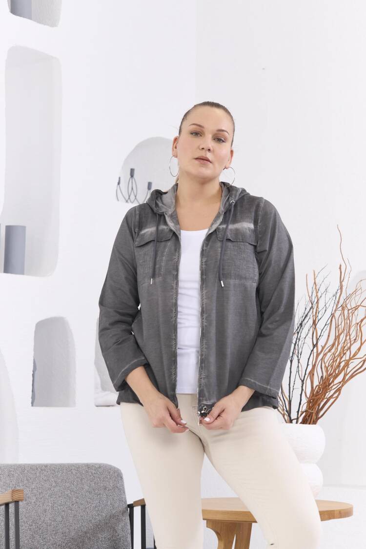 Grey Windbreaker Jacket