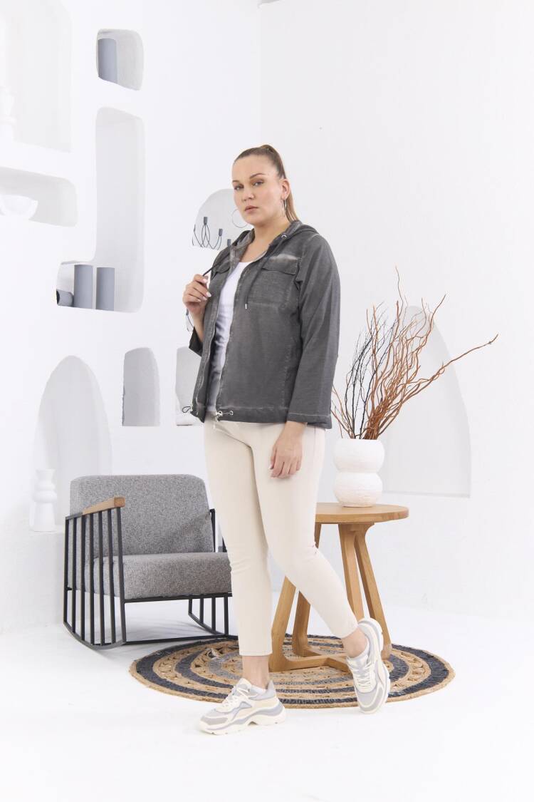 Grey Windbreaker Jacket