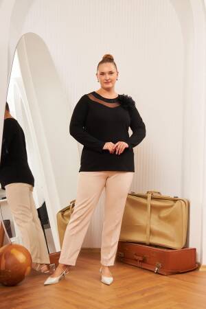Black Elegant Plus Size Blouse
