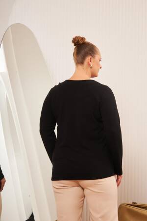 Black Elegant Plus Size Blouse