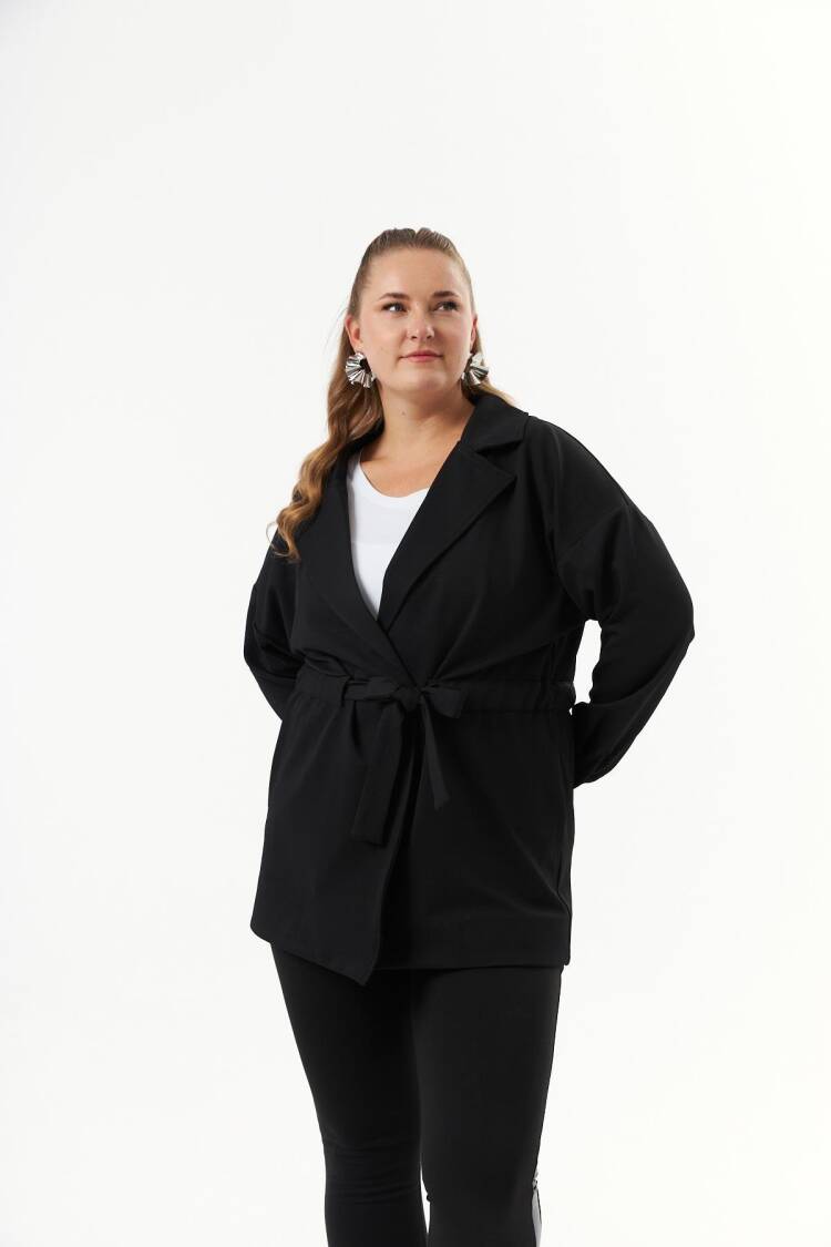 Waist Lace Detailed Plus Size Jackets