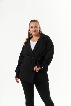 Waist Lace Detailed Plus Size Jackets