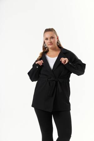 Waist Lace Detailed Plus Size Jackets