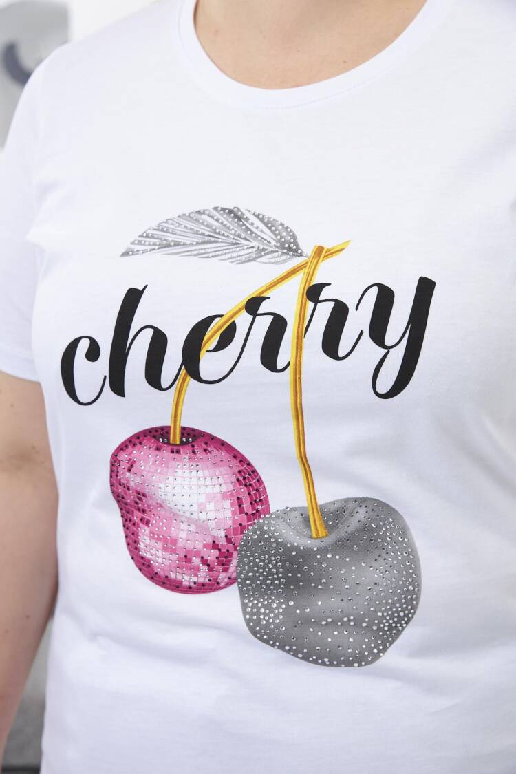 Casual Plus Size Tshirt With Fruit Pattern