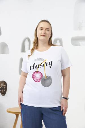 Casual Plus Size Tshirt With Fruit Pattern