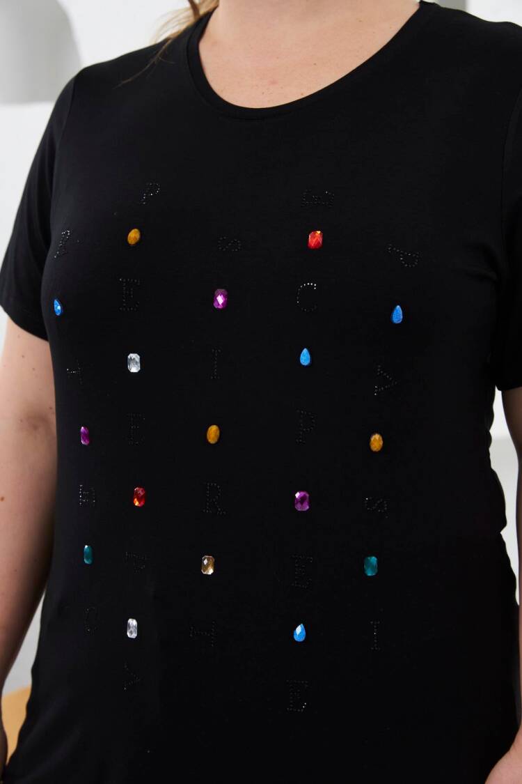 Sequined Plus Size Casual Tshirt
