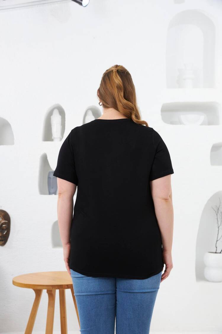 Sequined Plus Size Casual Tshirt