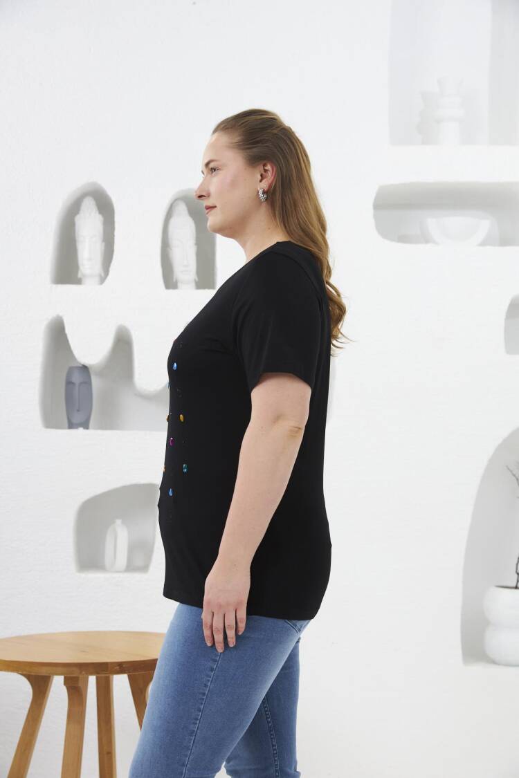 Sequined Plus Size Casual Tshirt