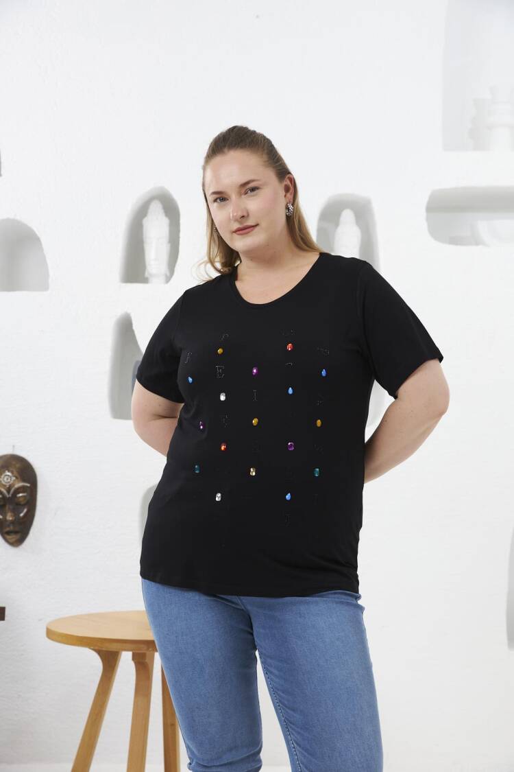Sequined Plus Size Casual Tshirt
