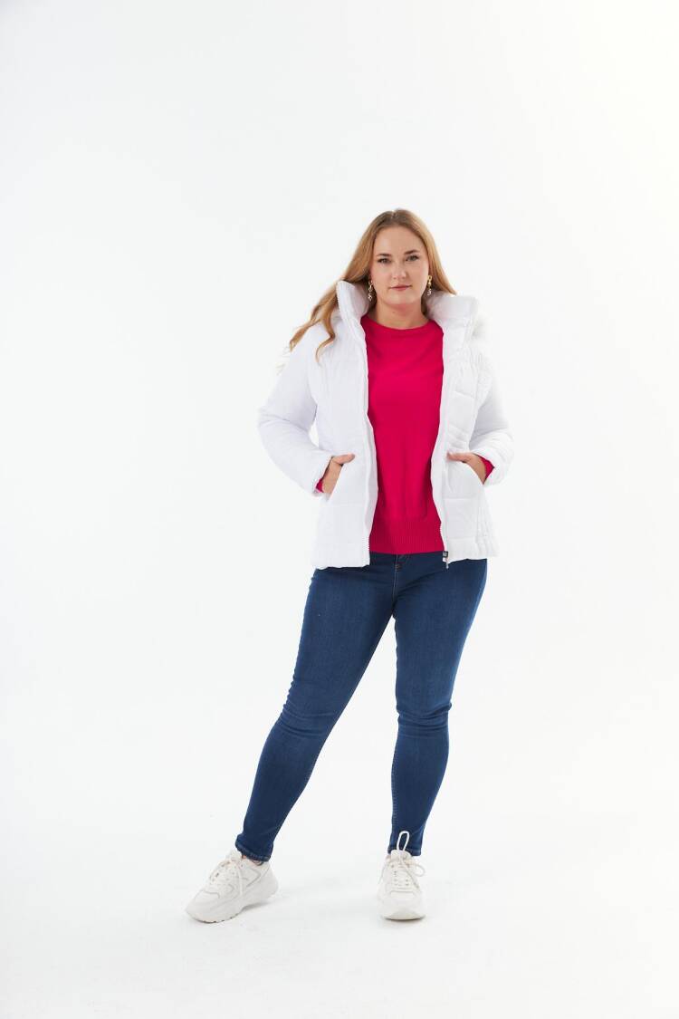 Puffer Jacket With Hooded Collar