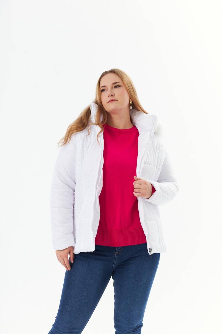 Puffer Jacket With Hooded Collar