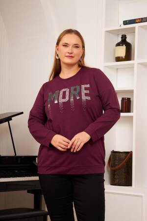 Claret Red Sweatshirt With Letter Print
