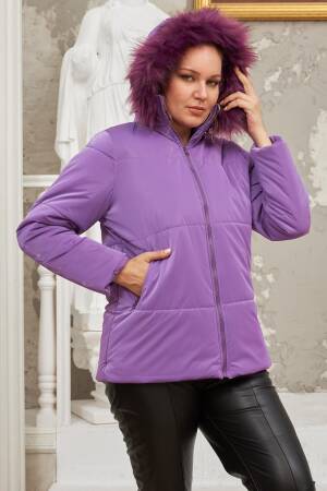 Hooded Puffer Coat With Zip Pockets
