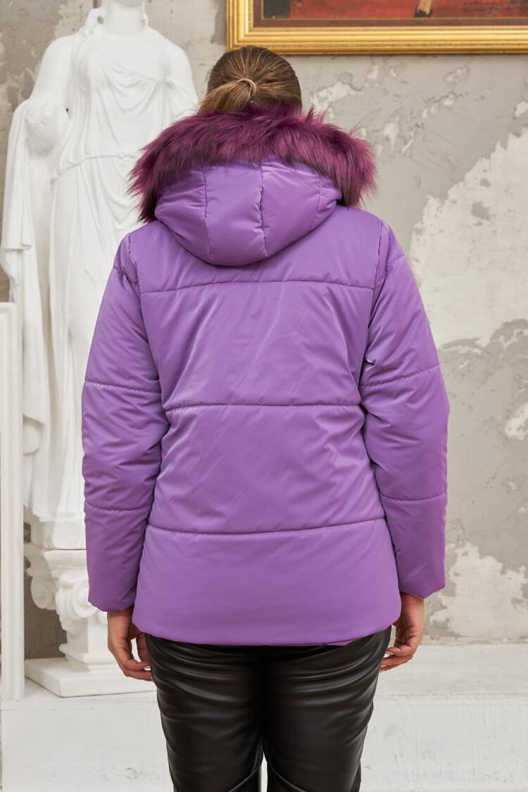 Hooded Puffer Coat With Zip Pockets