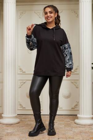 Black Oversized Hooded Neck Sweatshirt
