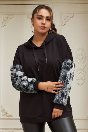 Black Oversized Hooded Neck Sweatshirt