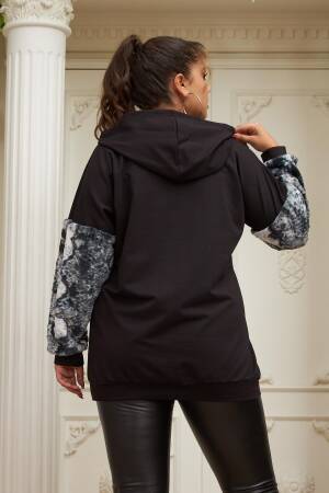 Black Oversized Hooded Neck Sweatshirt
