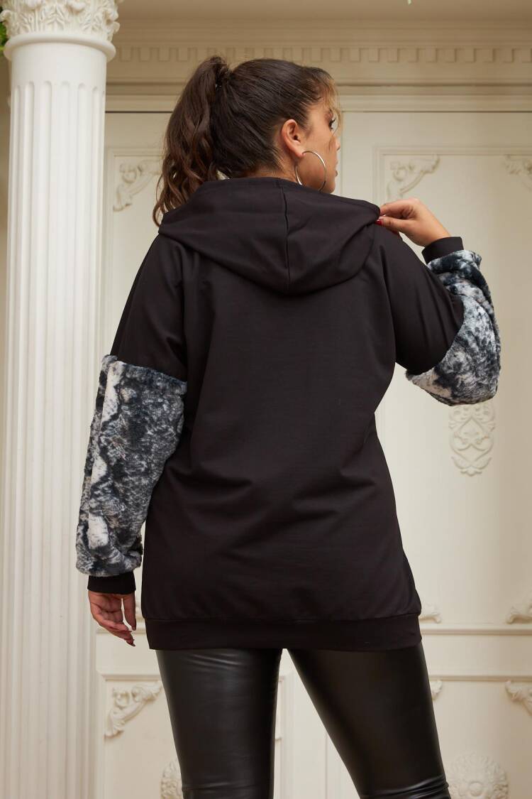 Black Oversized Hooded Neck Sweatshirt