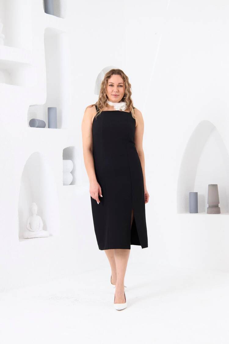 ElegantSheath Dress With Square Neck