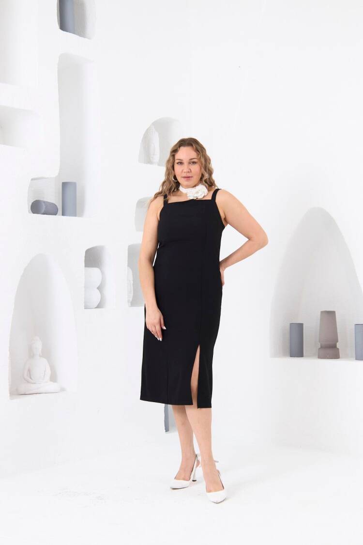 ElegantSheath Dress With Square Neck