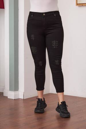 Checkered Skinny Leg Mom Jeans