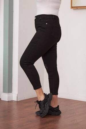 Checkered Skinny Leg Mom Jeans