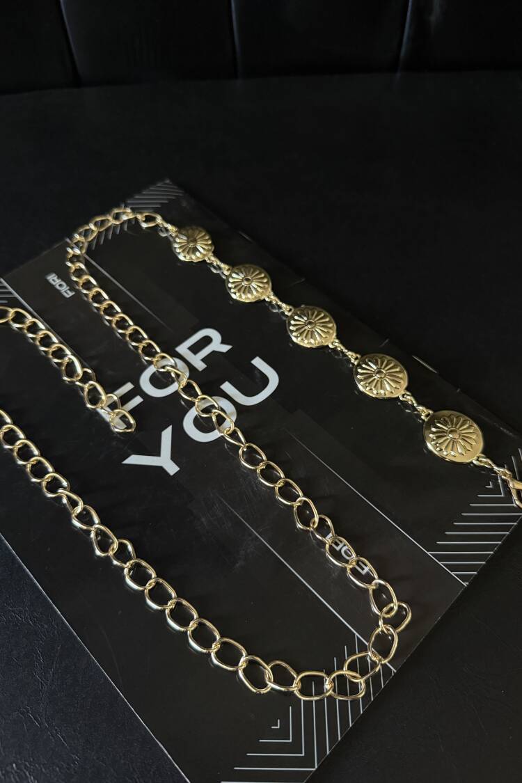 Gold Chain Detailed Women's Belt
