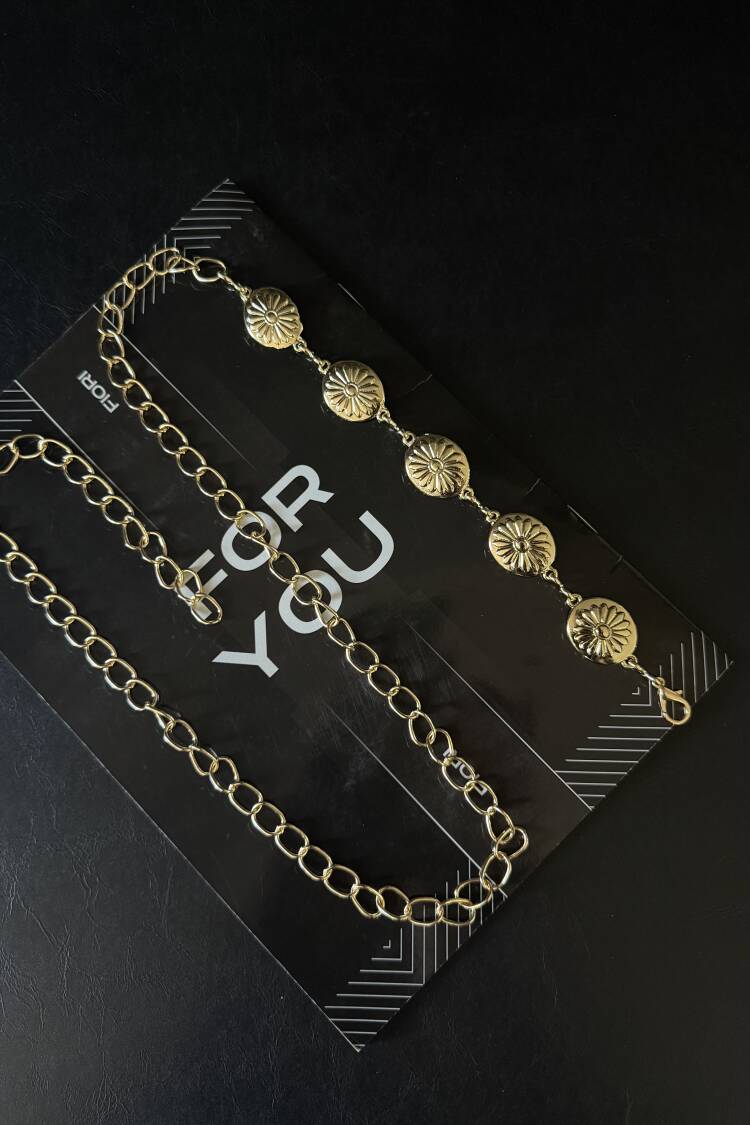 Gold Chain Detailed Women's Belt